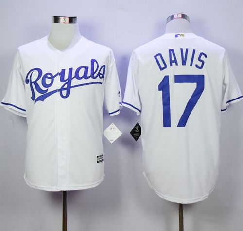 Custom Fan-Made Wade Davis Kansas City Royals #17 White Baseball Jersey