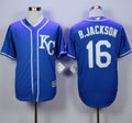 Custom Fan-Made Bo Jackson Kansas City Royals #16 Blue Baseball Jersey