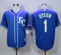 Custom Fan-Made Jarrod Dyson Kansas City Royals #1 Blue Baseball Jersey