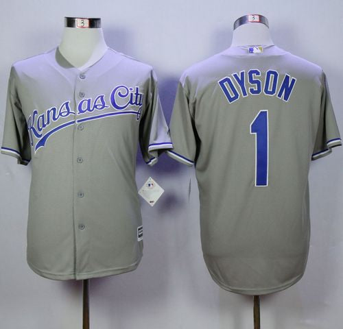 Custom Fan-Made Jarrod Dyson Kansas City Royals #1 Grey Baseball Jersey