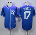 Custom Fan-Made Wade Davis Kansas City Royals #17 Blue Baseball Jersey