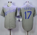 Custom Fan-Made Wade Davis Kansas City Royals #17 Grey Baseball Jersey