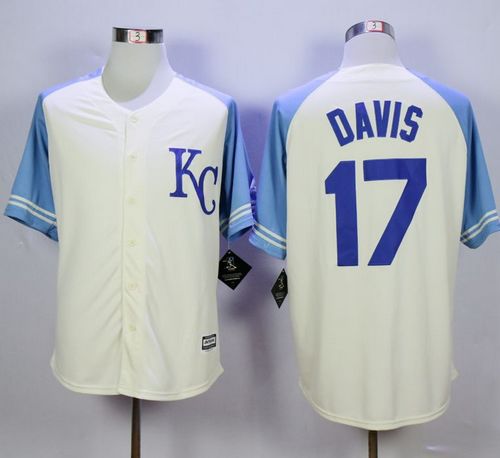 Custom Fan-Made Wade Davis Exclusive Kansas City Royals #17 Baseball Jersey