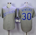 Custom Fan-Made Yordano Ventura Kansas City Royals #30 Grey Baseball Jersey