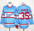 Custom Fan-Made Eric Hosmer Long Kansas City Royals #35 Blue Baseball Jersey
