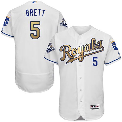 Custom Fan-Made George Brett Kansas City Royals #5 White 2015 Baseball Jersey