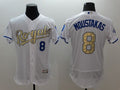 Custom Fan-Made Mike Moustakas Kansas City Royals #8 White 2015 Baseball Jersey