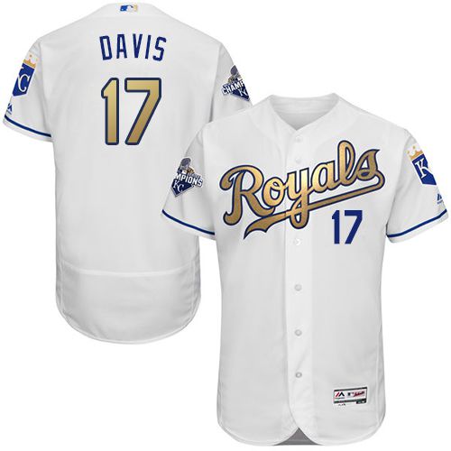 Custom Fan-Made Wade Davis Kansas City Royals #17 White 2015 Baseball Jersey