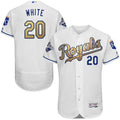 Custom Fan-Made Frank Kansas City Royals #20 White 2015 Baseball Jersey
