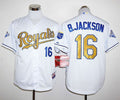 Custom Fan-Made Bo Jackson Kansas City Royals #16 White 2015 Baseball Jersey