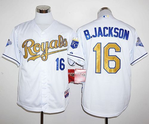 Custom Fan-Made Bo Jackson Kansas City Royals #16 White 2015 Baseball Jersey