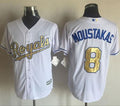 Custom Fan-Made Mike Moustakas Kansas City Royals #8 White 2015 Baseball Jersey