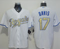 Custom Fan-Made Wade Davis Kansas City Royals #17 White 2015 Baseball Jersey