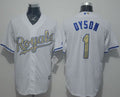 Custom Fan-Made Jarrod Dyson Kansas City Royals #1 White 2015 Baseball Jersey