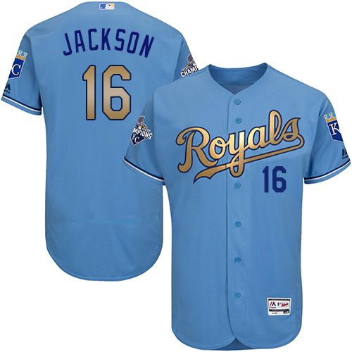 Custom Fan-Made Bo Jackson Kansas City Royals #16 Blue 2015 Baseball Jersey
