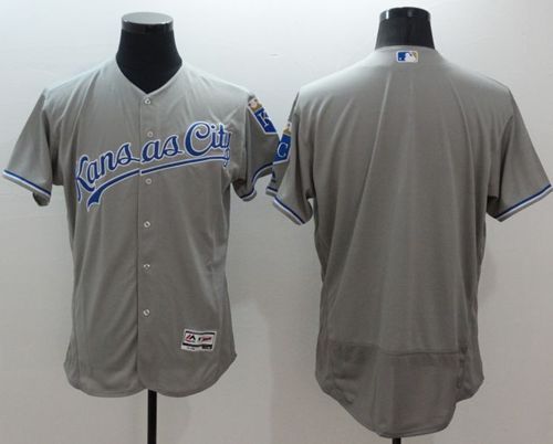 Custom Fan-Made Grey Kansas City Royals Baseball Jersey Kansas City Royals Grey Baseball Jersey