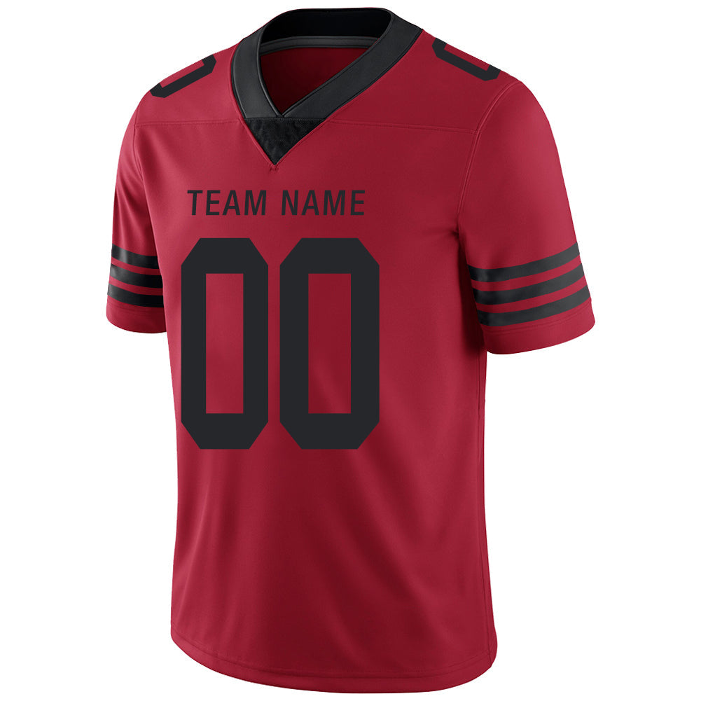Custom red football jersey detail | GameDay Jerseys