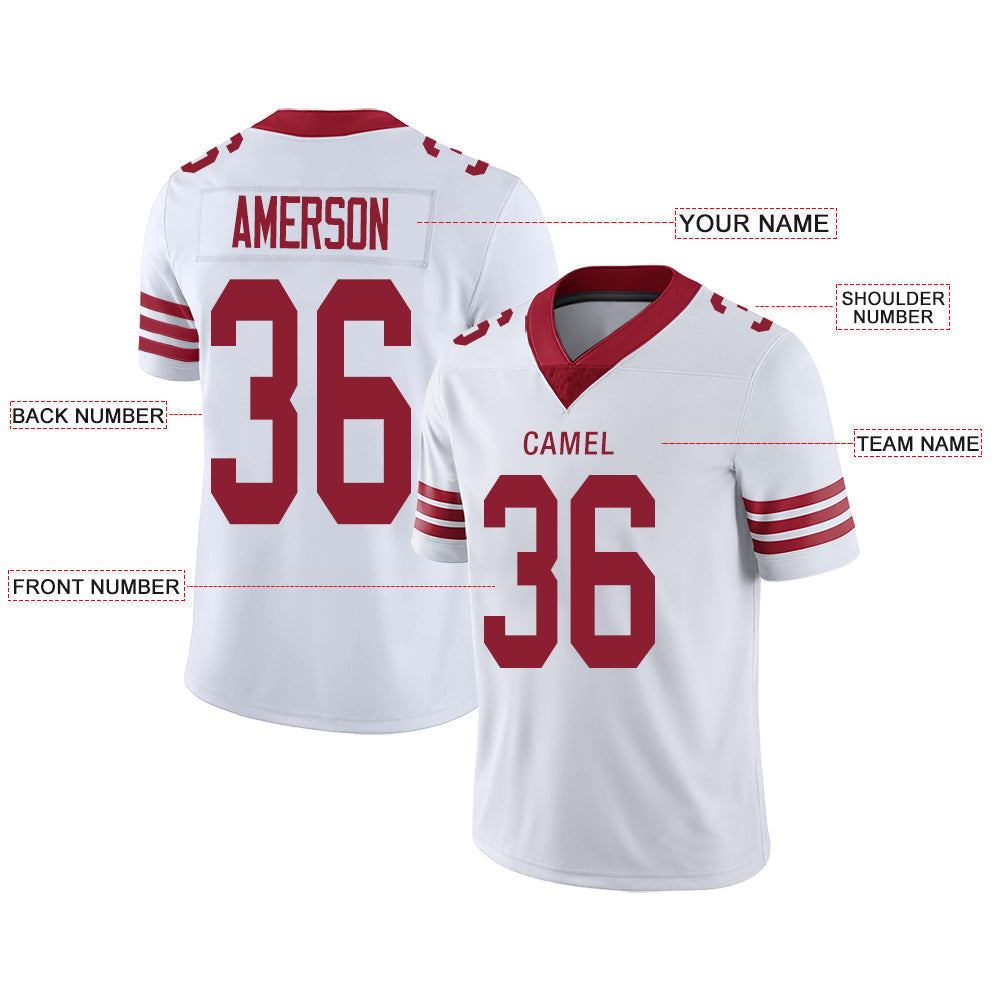 Custom white football jersey front view | GameDay Jerseys