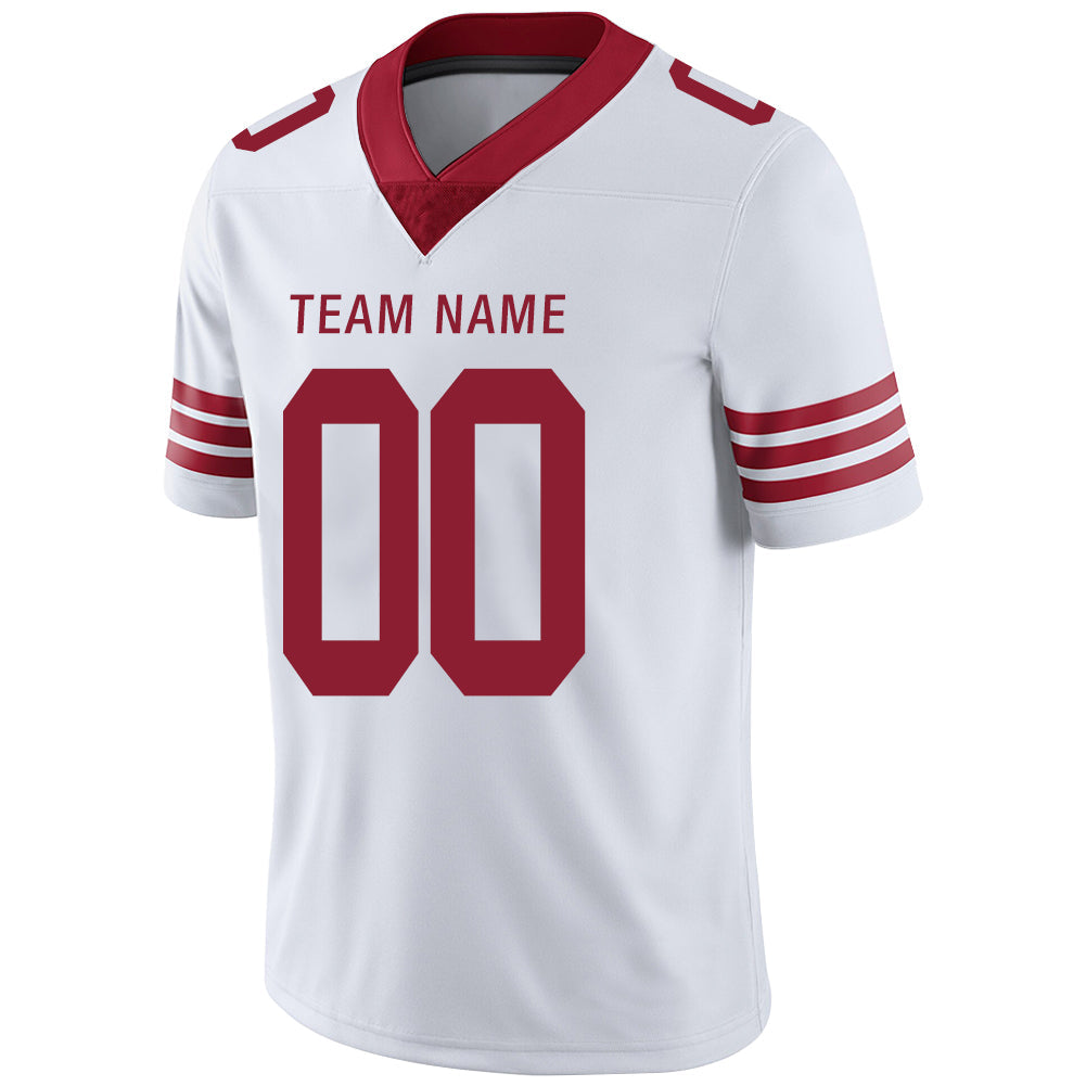 Custom white football jersey detail | GameDay Jerseys