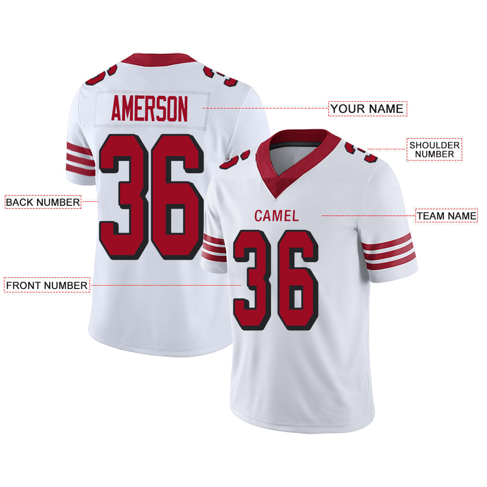 Custom white football jersey front view | GameDay Jerseys