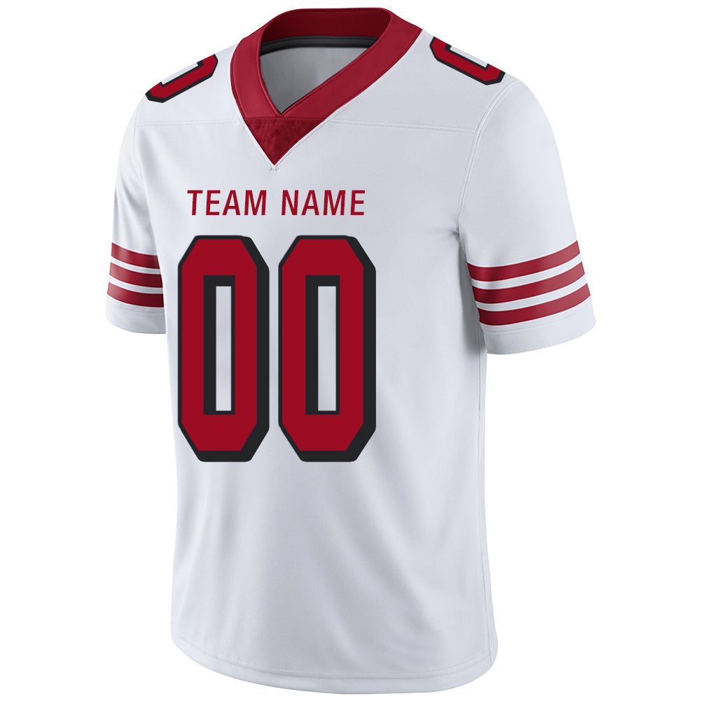 Custom white football jersey detail | GameDay Jerseys