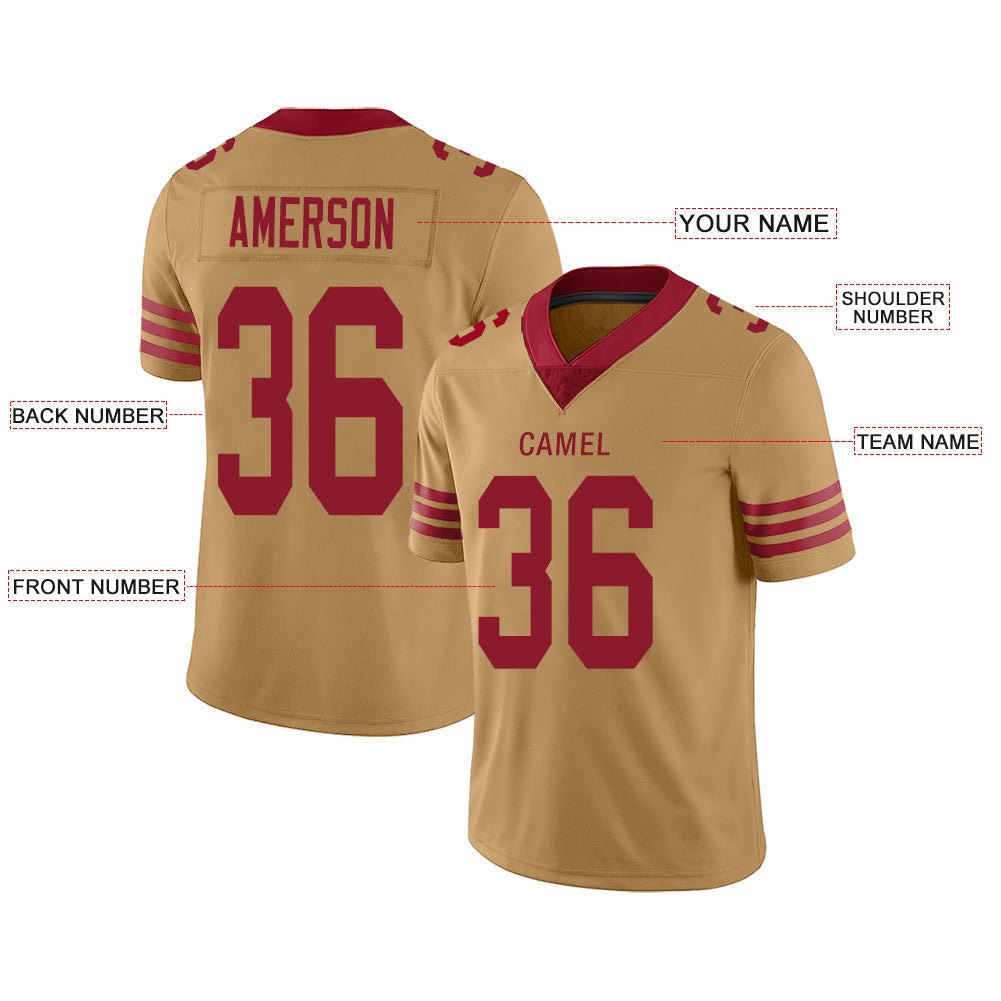 Custom gold football jersey front view | GameDay Jerseys