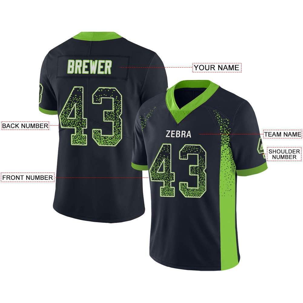 Custom navy football jersey front view | GameDay Jerseys