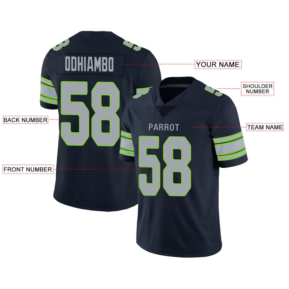 Custom navy football jersey front view | GameDay Jerseys