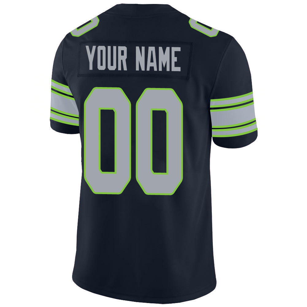 Custom navy football jersey back view | GameDay Jerseys