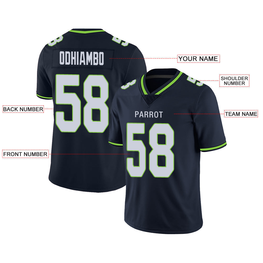 Custom navy football jersey front view | GameDay Jerseys