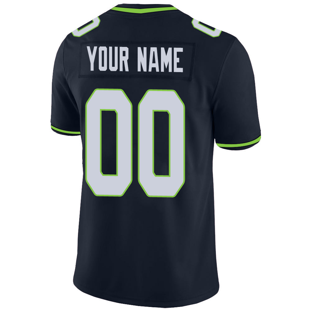 Custom navy football jersey back view | GameDay Jerseys