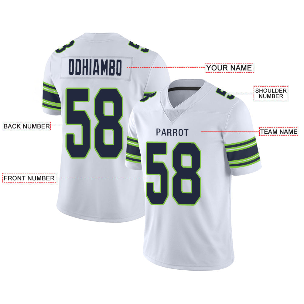 Custom white football jersey front view | GameDay Jerseys