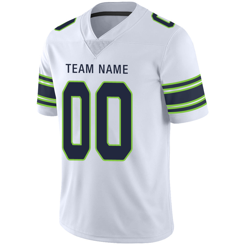 Custom white football jersey detail | GameDay Jerseys