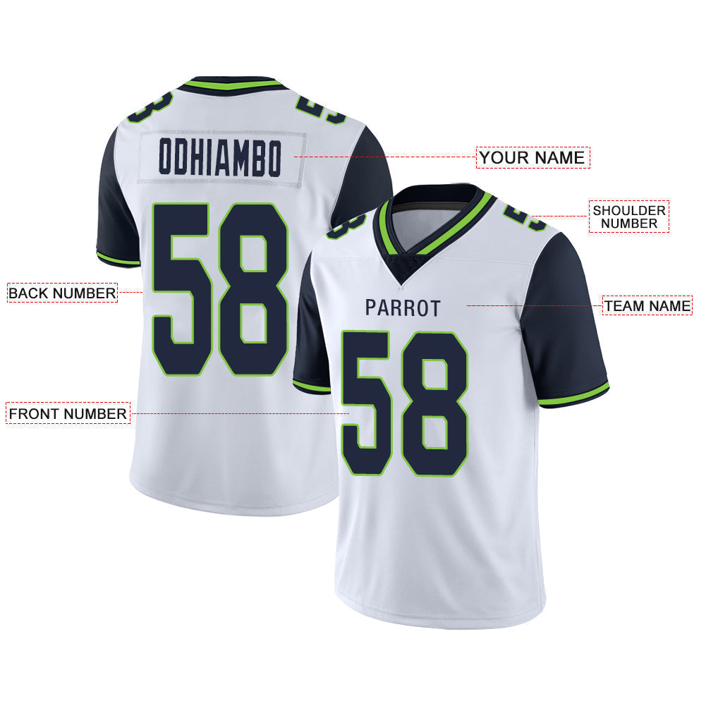 Custom white football jersey front view | GameDay Jerseys