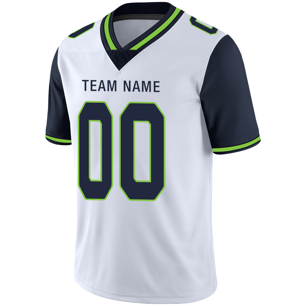 Custom white football jersey detail | GameDay Jerseys