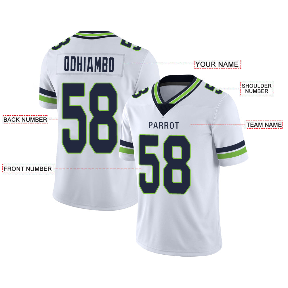 Custom white football jersey front view | GameDay Jerseys