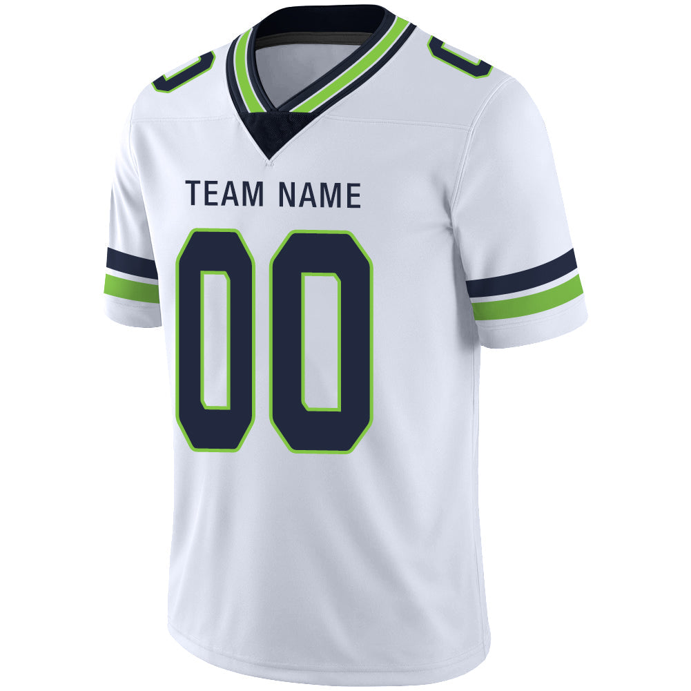 Custom white football jersey detail | GameDay Jerseys