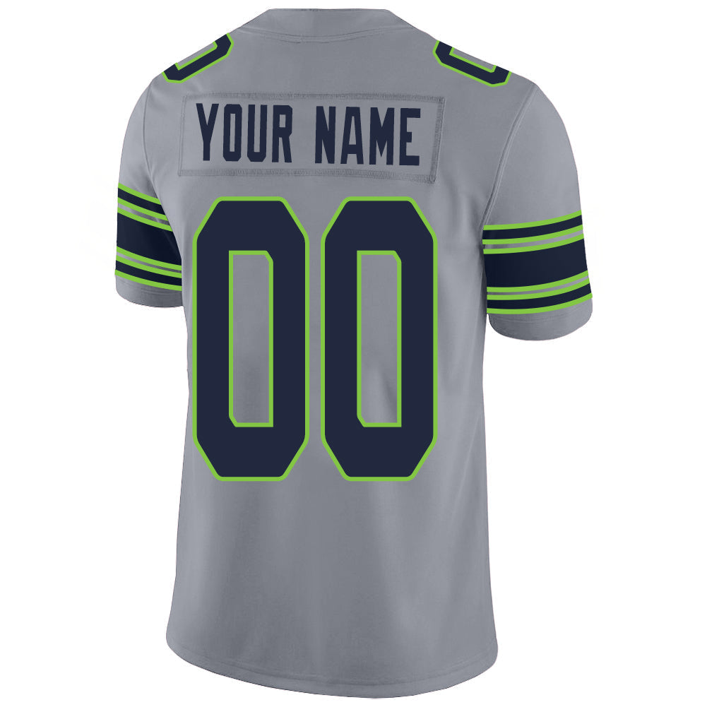 Custom grey football jersey back view | GameDay Jerseys
