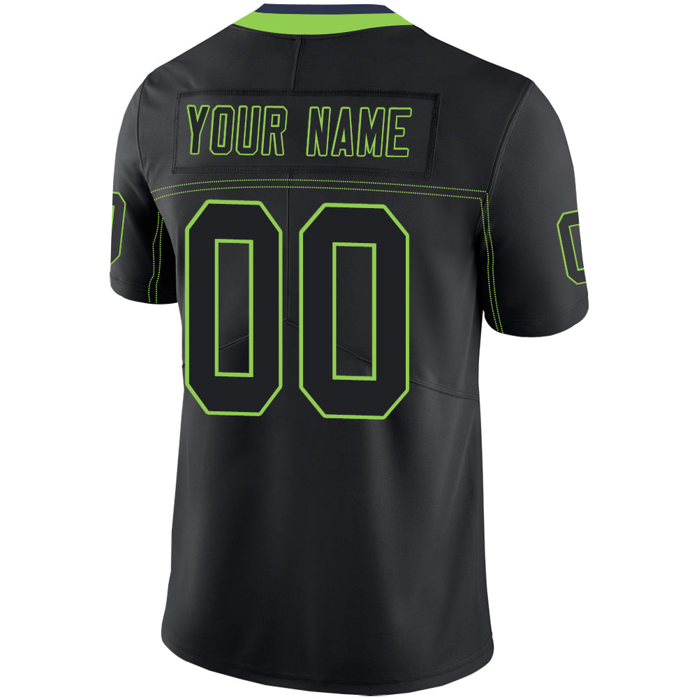 Custom black football jersey back view | GameDay Jerseys