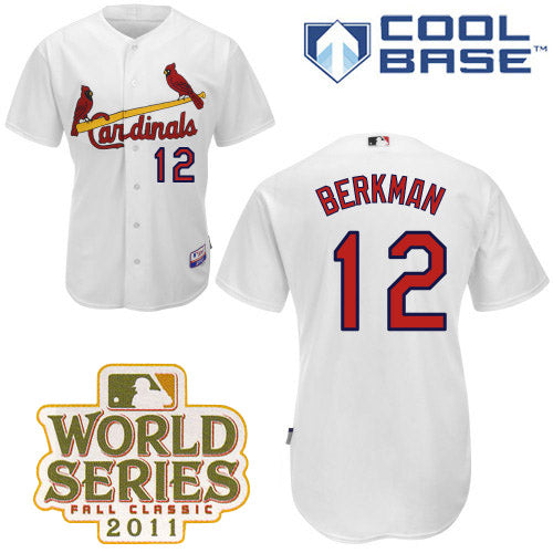 Custom Fan-Made Lance Berkman St. Louis Cardinals #12 White 2011 Baseball Jersey