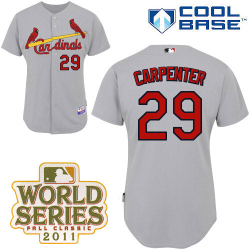 Custom Fan-Made Chris Carpenter St. Louis Cardinals #29 Grey 2013 Baseball Jersey
