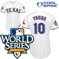 Custom Fan-Made Michael Young Texas Rangers #10 White 2010 Baseball Jersey