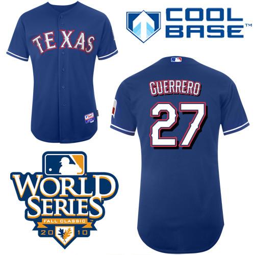 Custom Fan-Made Vladimir Guerrero Texas Rangers #27 Blue 2010 Baseball Jersey