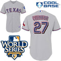 Custom Fan-Made Vladimir Guerrero Texas Rangers #27 Grey 2010 Baseball Jersey