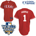 Custom Fan-Made Elvis Andrus Texas Rangers #1 Red 2010 Baseball Jersey