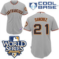 Custom Fan-Made Freddy Sanchez San Francisco Giants #21 Grey 2010 Baseball Jersey