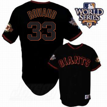 Custom Fan-Made Aaron Rowand San Francisco Giants #33 Black 2010 Baseball Jersey