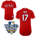Custom Fan-Made Nelson Cruz Texas Rangers #17 Red 2010 Baseball Jersey