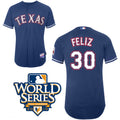 Custom Fan-Made Derek Holland Texas Rangers #45 Blue 2011 Baseball Jersey