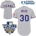 Custom Fan-Made Naftali Feliz Texas Rangers #30 Grey 2010 Baseball Jersey